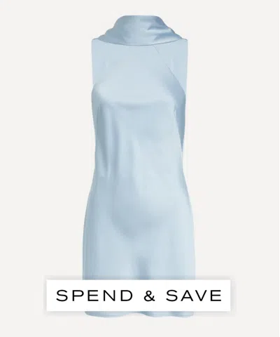 Significant Other Women's Ice Blue Lucile Draped Satin Maxi Dress