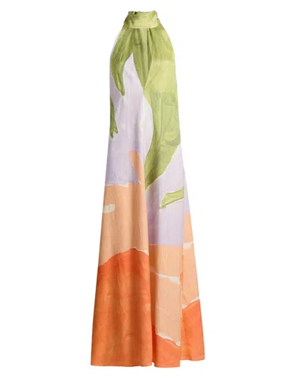 Significant Other Malina Printed Halter Maxi Dress In Multi