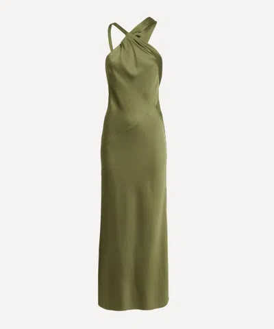 Significant Other Women's Pesto Lucile Draped Satin Maxi Dress