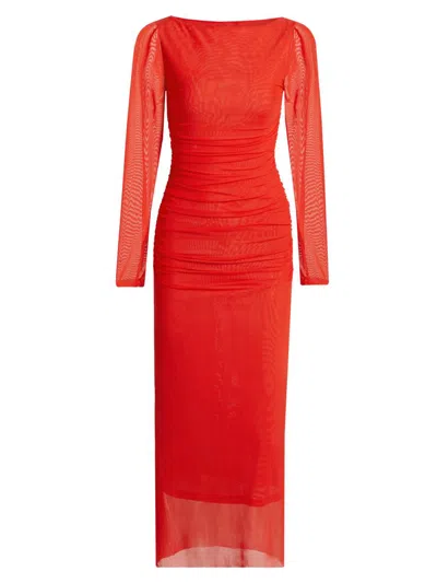 Significant Other Women's Tillie Stretch Mesh Body-con Midi-dress In Red