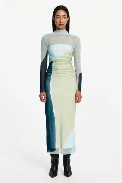 Significant Other Yusra Long Sleeve Midi Dress In Multi