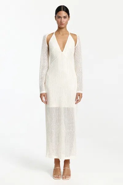 Significant Other Zenith Cutout Long Sleeve Knit Maxi Dress In White
