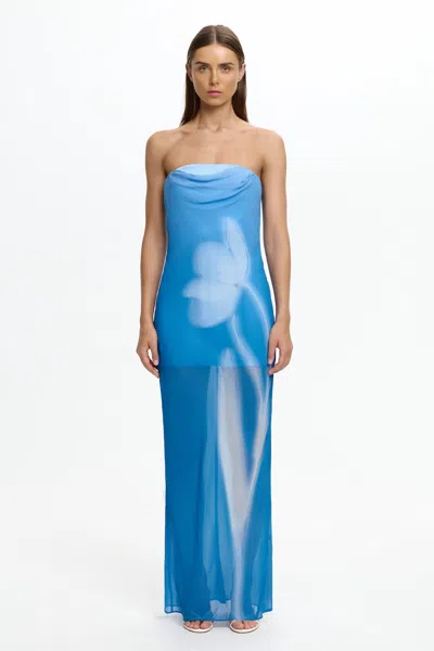Significant Other Zhavia Strapless Maxi Dress In Blue