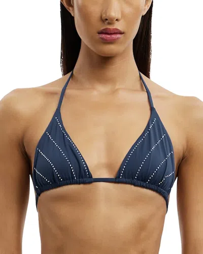 Significant Other Zoya Embellished Tie Bikini Top In Blue