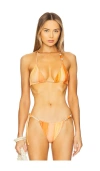Significant Other Zoya Triangle Bikini Top In Sherbet Stripe