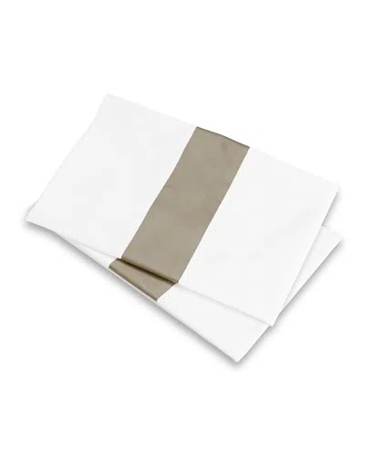 Signoria Firenze Aida Pillowcases Pair In White/khaki