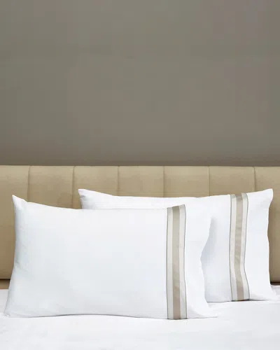 Signoria Firenze Dimora Pillowcases In White/khaki