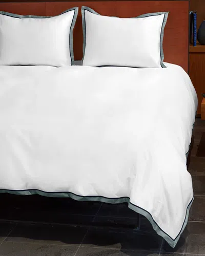 Signoria Firenze Luna Queen Duvet Cover In White/wilton Blue