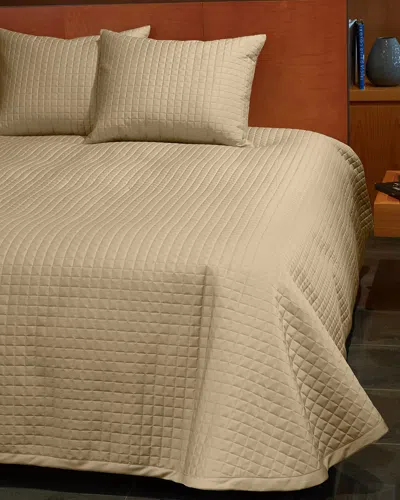 Signoria Firenze Masaccio Queen Quilted Coverlet In Flax