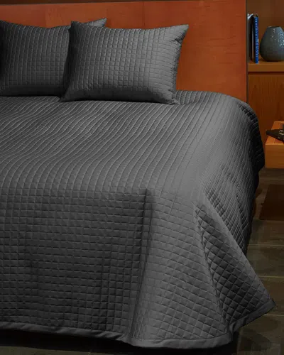 Signoria Firenze Masaccio King Quilted Coverlet In Lead Grey