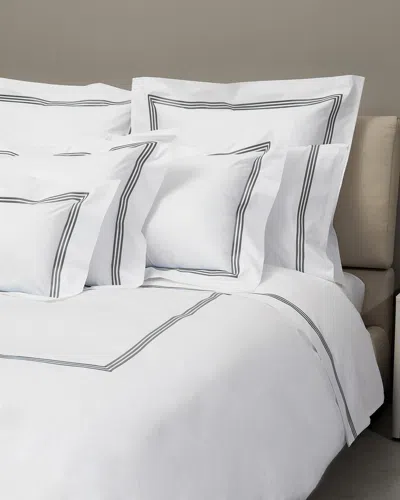Signoria Firenze Platinum Queen Flat Sheet In Lead Grey