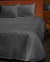 Signoria Firenze Siena Queen Quilted Coverlet In Lead Grey