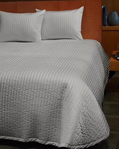 Signoria Firenze Siena Queen Quilted Coverlet In Silver Moon