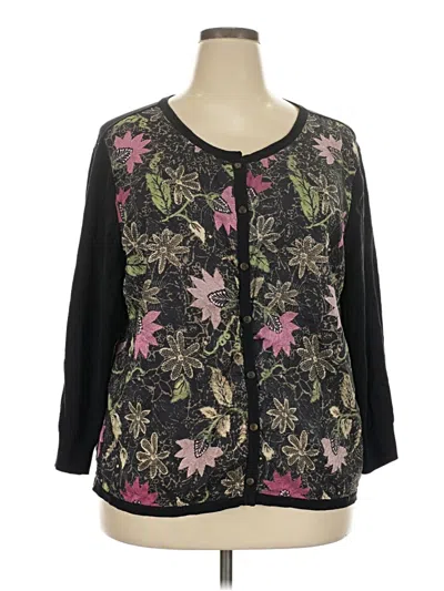 Pre-owned Sigrid Olsen 3/4 Sleeve Blouse In Black