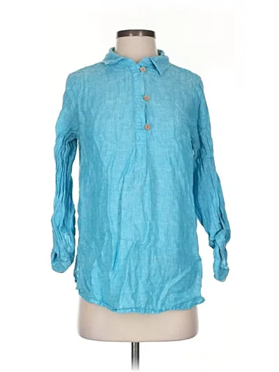 Pre-owned Sigrid Olsen 3/4 Sleeve Blouse In Blue
