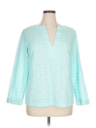 Pre-owned Sigrid Olsen 3/4 Sleeve Blouse In Blue