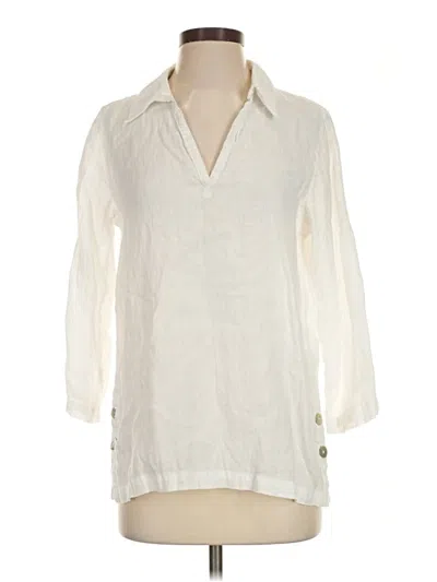Pre-owned Sigrid Olsen 3/4 Sleeve Blouse In Ivory