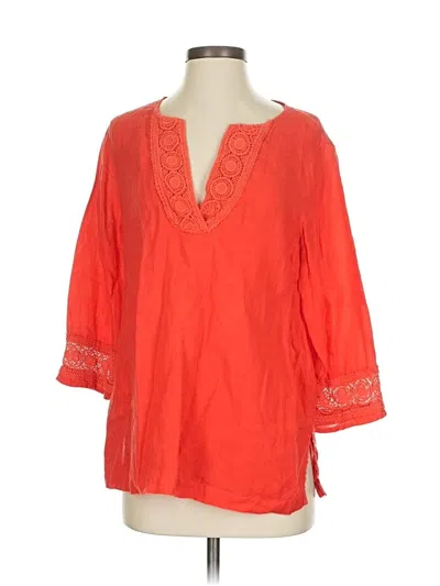 Pre-owned Sigrid Olsen 3/4 Sleeve Blouse In Orange