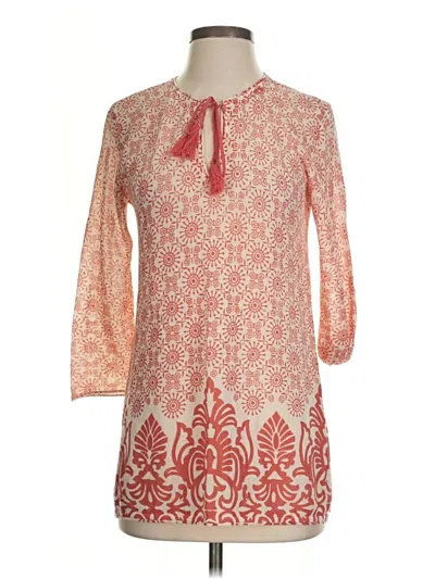 Pre-owned Sigrid Olsen 3/4 Sleeve Blouse In Orange