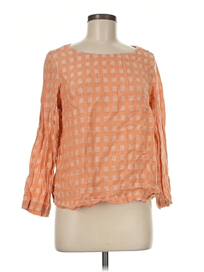 Pre-owned Sigrid Olsen 3/4 Sleeve Blouse In Orange