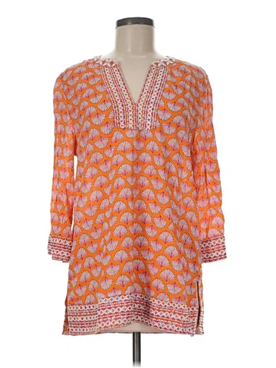 Pre-owned Sigrid Olsen 3/4 Sleeve Blouse In Orange