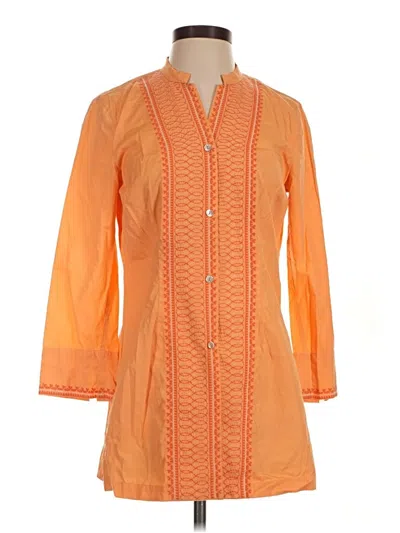 Pre-owned Sigrid Olsen 3/4 Sleeve Blouse In Orange