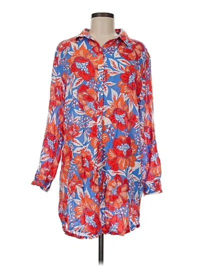 Pre-owned Sigrid Olsen 3/4 Sleeve Blouse In Red