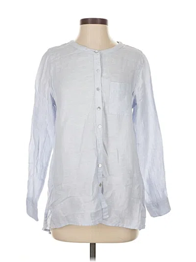 Pre-owned Sigrid Olsen 3/4 Sleeve Button Down Shirt In Blue