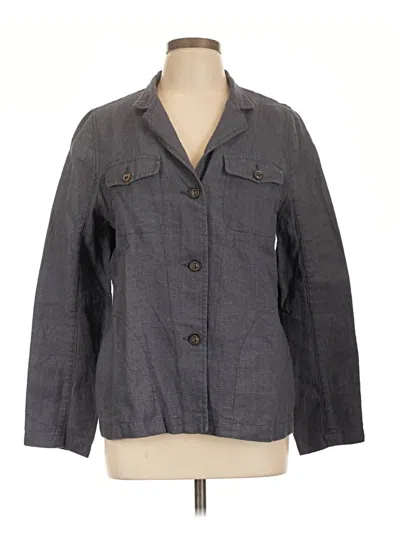 Pre-owned Sigrid Olsen 3/4 Sleeve Button Down Shirt In Gray