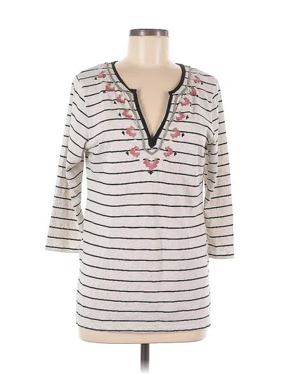 Pre-owned Sigrid Olsen 3/4 Sleeve T-shirt In White