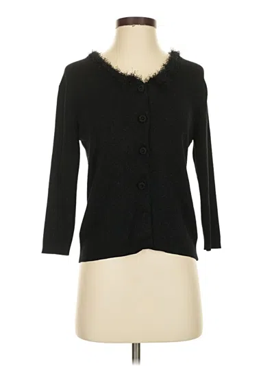 Pre-owned Sigrid Olsen 3/4 Sleeve Top Black Sweetheart Neckline Tops