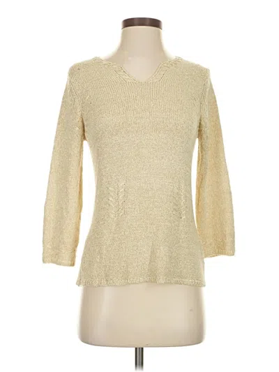 Pre-owned Sigrid Olsen 3/4 Sleeve Top Gold V Neck Tops