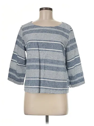 Pre-owned Sigrid Olsen 3/4 Sleeve Top Gray Boatneck Tops