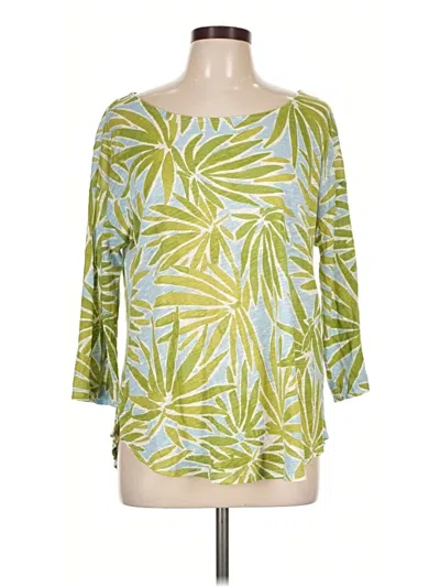 Pre-owned Sigrid Olsen 3/4 Sleeve T-shirt In Green