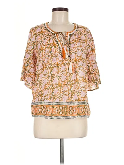 Pre-owned Sigrid Olsen 3/4 Sleeve T-shirt In Orange