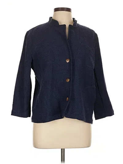 Pre-owned Sigrid Olsen Blazer Jacket In Blue