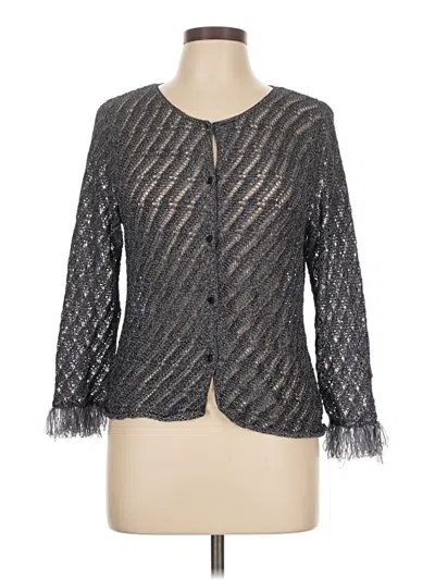 Pre-owned Sigrid Olsen Cardigan Sweater In Gray