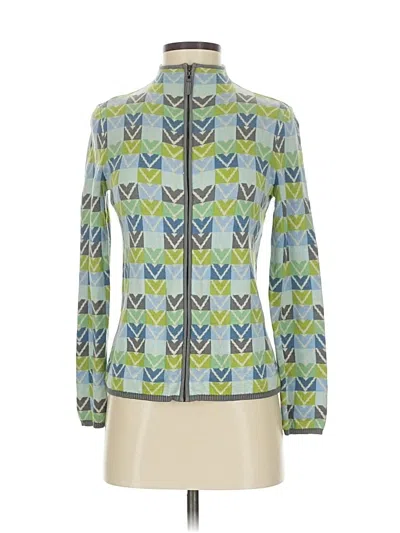 Pre-owned Sigrid Olsen Cardigan Sweater In Green