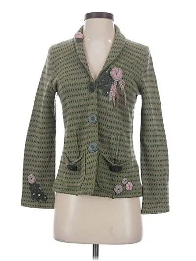 Pre-owned Sigrid Olsen Cardigan Sweater In Green