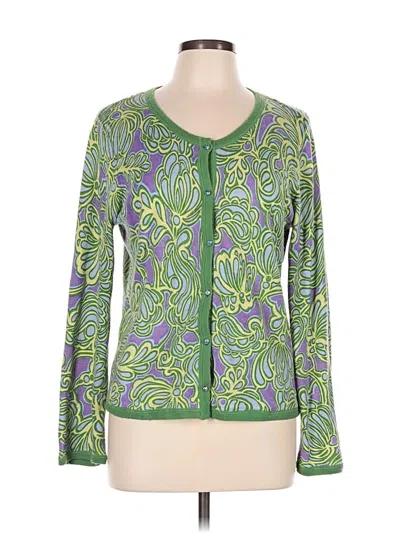 Pre-owned Sigrid Olsen Cardigan Sweater In Green