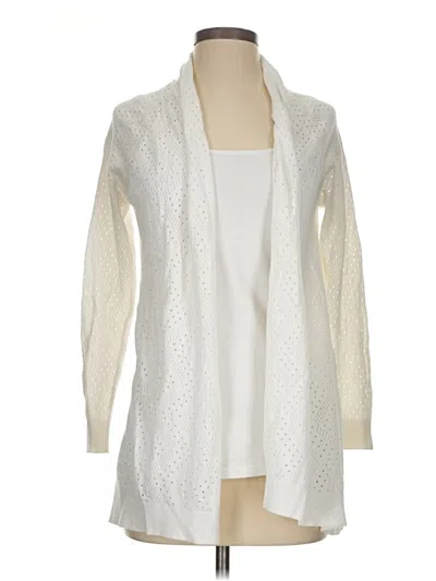 Pre-owned Sigrid Olsen Cardigan Sweater In Ivory