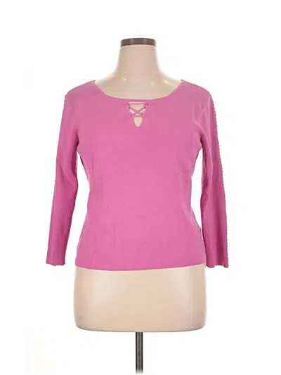 Pre-owned Sigrid Olsen Cardigan Sweater In Pink