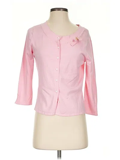 Pre-owned Sigrid Olsen Cardigan Sweater In Pink