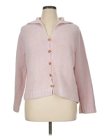Pre-owned Sigrid Olsen Cardigan Sweater In Pink