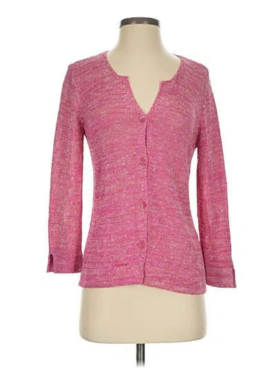 Pre-owned Sigrid Olsen Cardigan Sweater In Pink