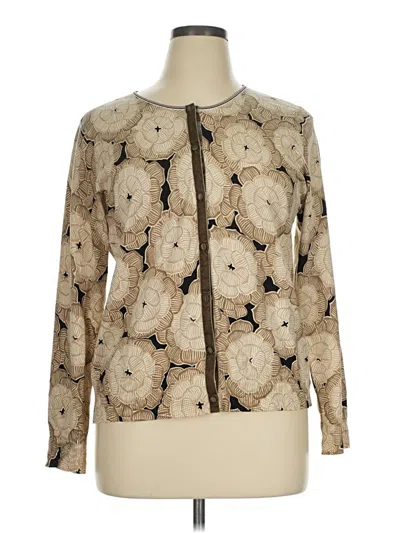 Pre-owned Sigrid Olsen Cardigan Sweater In Tan