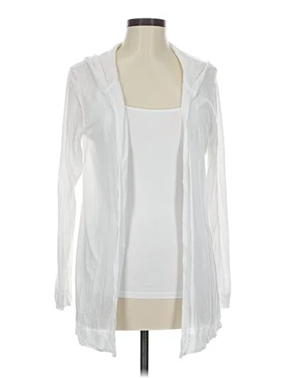 Pre-owned Sigrid Olsen Cardigan Sweater In White