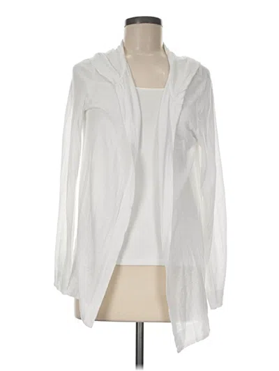 Pre-owned Sigrid Olsen Cardigan Sweater In White
