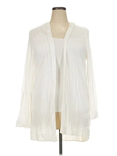 Pre-owned Sigrid Olsen Cardigan Sweater In White