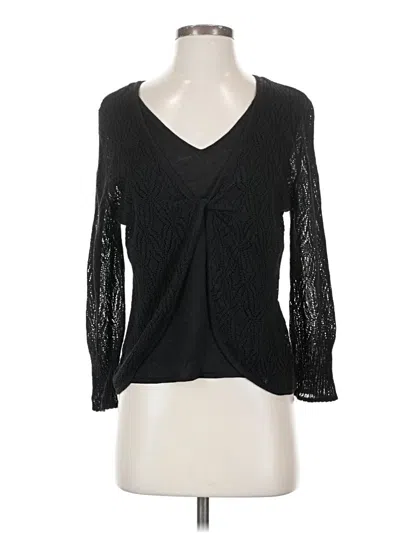 Pre-owned Sigrid Olsen Long Sleeve Blouse In Black